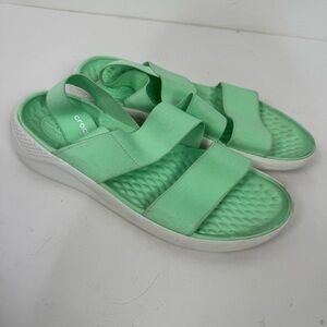 Crocs Lite Ride Green Open Toe Sandals Water Shoes Summer